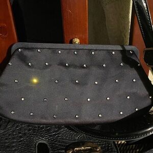 Elegant Black Studded Clutch